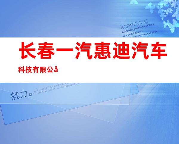 长春一汽惠迪汽车科技有限公司